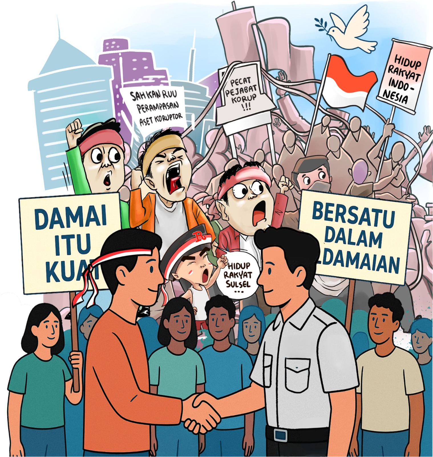 Ilustrasi Aksi Damai