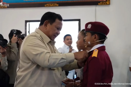Presiden Prabowo Bersama Siswa Srmp 17 Tabanan Bali